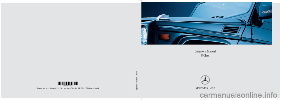 MERCEDES-BENZ G55AMG 2006 W463 Owners Manual 