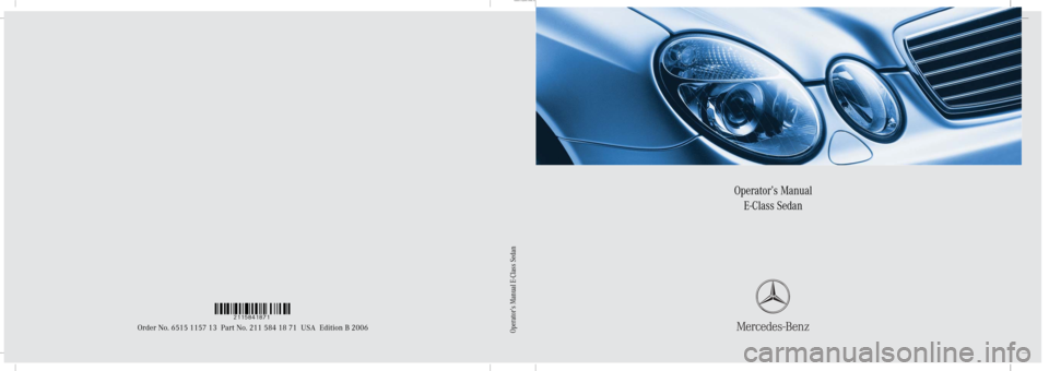 MERCEDES-BENZ E350 2006 W211 Owners Manual 