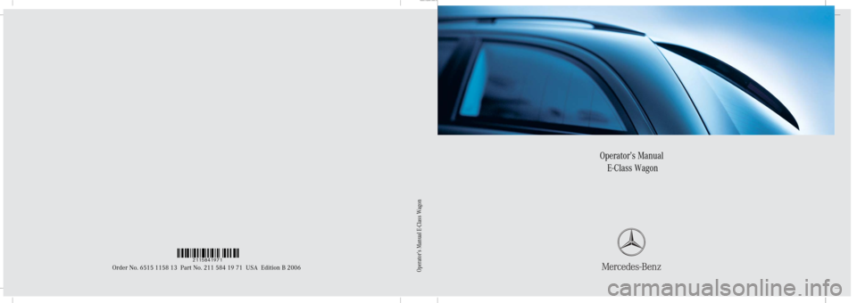 MERCEDES-BENZ E WAGON 2006 S211 Owners Manual 