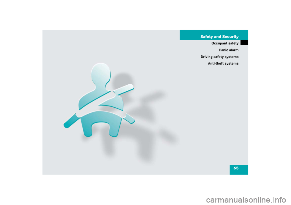 MERCEDES-BENZ E WAGON 2006 S211 Repair Manual 65 Safety and Security
Occupant safety
Panic alarm
Driving safety systems
Anti-theft systems 
