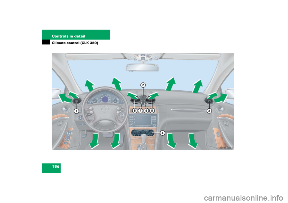 MERCEDES-BENZ CLK COUPE 2006 C209 Owners Manual 186 Controls in detailClimate control (CLK 350) 