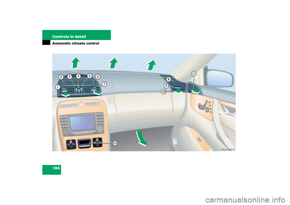 MERCEDES-BENZ CL55AMG 2006 C215 Owners Manual 184 Controls in detailAutomatic climate control 
