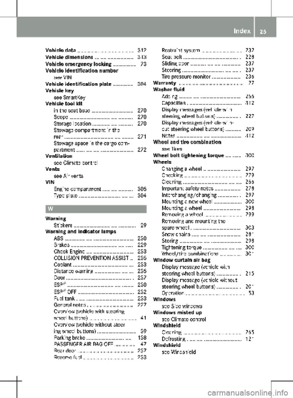 MERCEDES-BENZ METRIS 2020 MY20 Operator’s Manual Vehicle data .......................................
312
Vehicle dimensions ........................... 313
Vehicle emergency locking ................ 73
Vehicle identification number
see VIN
Vehicl MERCEDES-BENZ METRIS 2020 MY20 Operator’s Manual Vehicle data .......................................
312
Vehicle dimensions ........................... 313
Vehicle emergency locking ................ 73
Vehicle identification number
see VIN
Vehicl