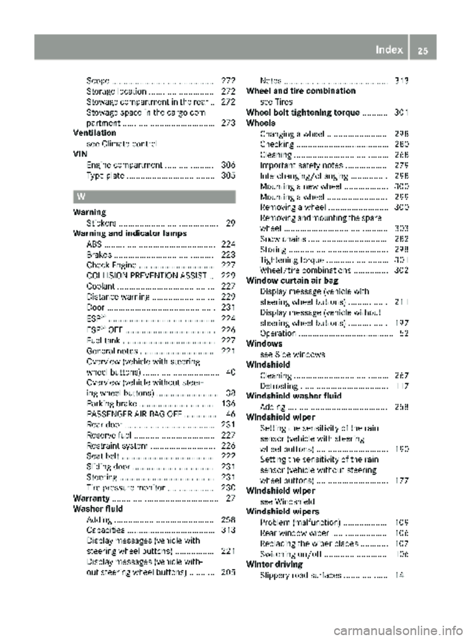 MERCEDES-BENZ METRIS 2019  MY19 Operator’s Manual Scope ............................................ 272
Storage location ............................ 272
Stowage compartment in the rear..272
Stowage space in the cargo com-
partment .................