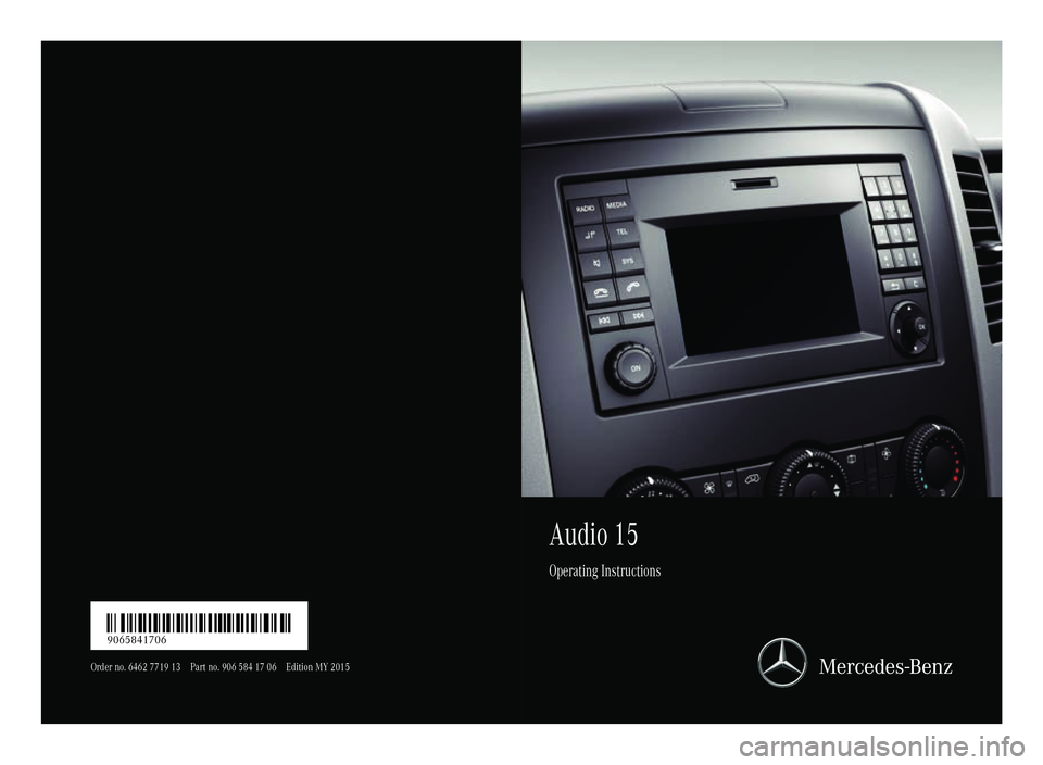 MERCEDES-BENZ SPRINTER 2015  MY15 Audio Manual 