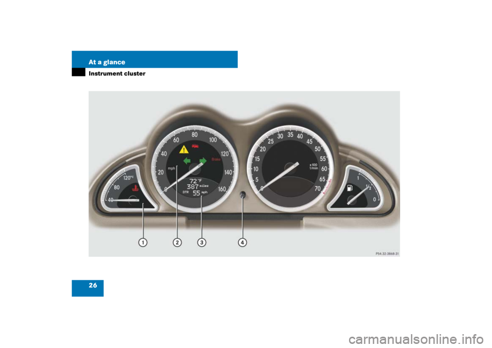 MERCEDES-BENZ SL600 2007 R230 Owners Guide 26 At a glanceInstrument cluster 