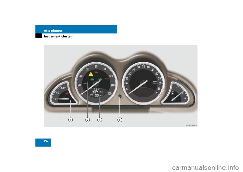 MERCEDES-BENZ SL65AMG 2007 R230 Owners Guide 26 At a glanceInstrument cluster 