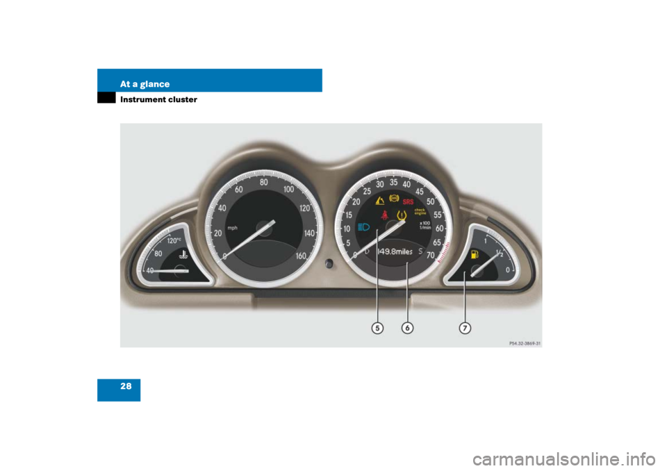 MERCEDES-BENZ SL600 2007 R230 Owners Guide 28 At a glanceInstrument cluster 
