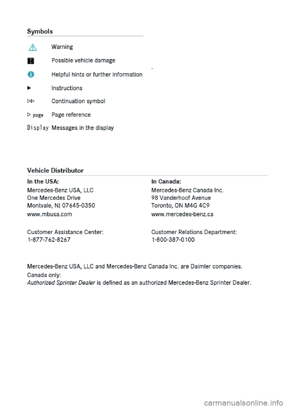 MERCEDES-BENZ SPRINTER 2012 MY 12 Audio Manual MERCEDES-BENZ SPRINTER 2012 MY 12 Audio Manual
