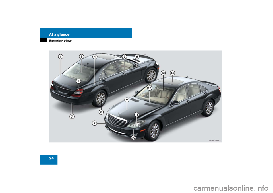 MERCEDES-BENZ S550 2007 W221 Owners Guide 24 At a glanceExterior view 