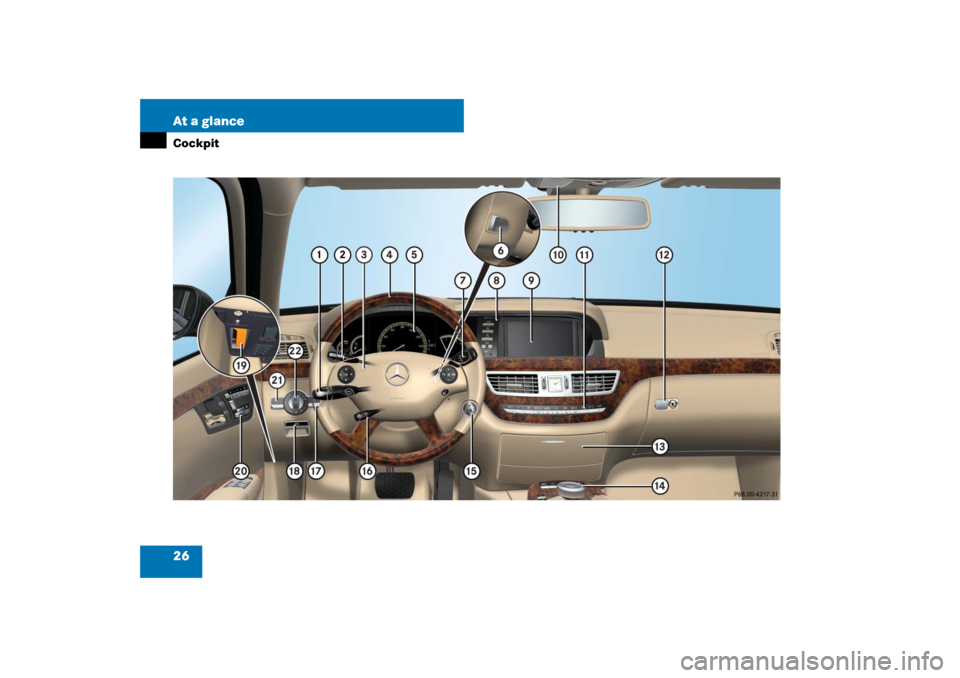 MERCEDES-BENZ S550 2007 W221 Owners Guide 26 At a glanceCockpit 