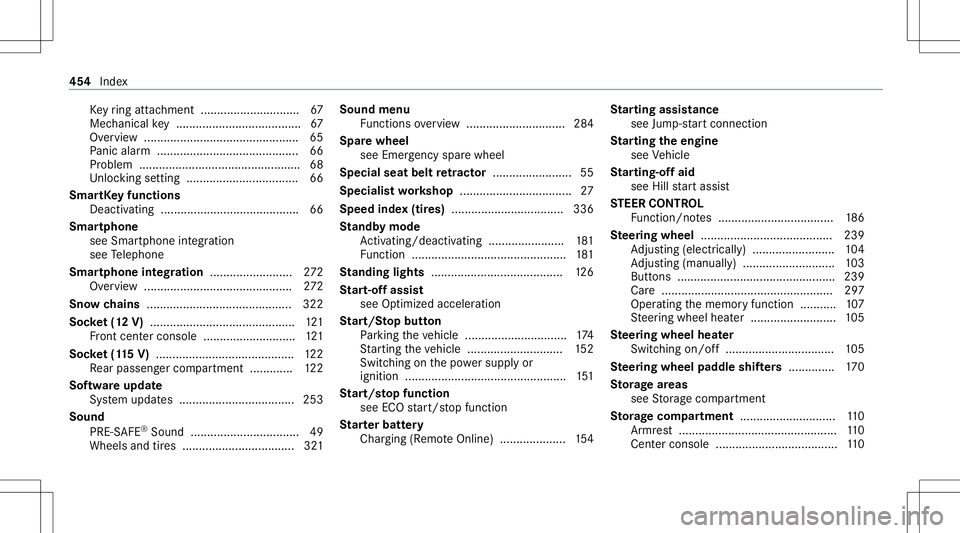 MERCEDES-BENZ E WAGON 2021 Owners Manual Ke
yring attachme nt<0011001100110011001100110011001100110011001100110011001100110011
001100110011001100110011001100110011> .....67
Mec hanical key ...................................... 67
Ov ervie w MERCEDES-BENZ E WAGON 2021 Owners Manual Ke
yring attachme nt<0011001100110011001100110011001100110011001100110011001100110011
001100110011001100110011001100110011> .....67
Mec hanical key ...................................... 67
Ov ervie w