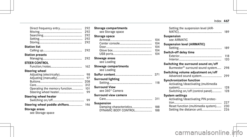 MERCEDES-BENZ C-CLASS SEDAN 2021  Owners Manual Dir
ect frequency entry.<0011001100110011001100110011001100110011001100110011001100110011
001100110011001100110011001100110011> 292
Mo ving <00110011001100110011001100110011001100110011001100110011001