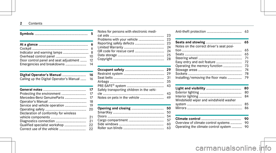 MERCEDES-BENZ GT COUPE 2021  AMG Owners Manual Symbols
........................................................ 5 At
agl ance ....................................................6
Coc kpit ....... ..................... ..................... ......