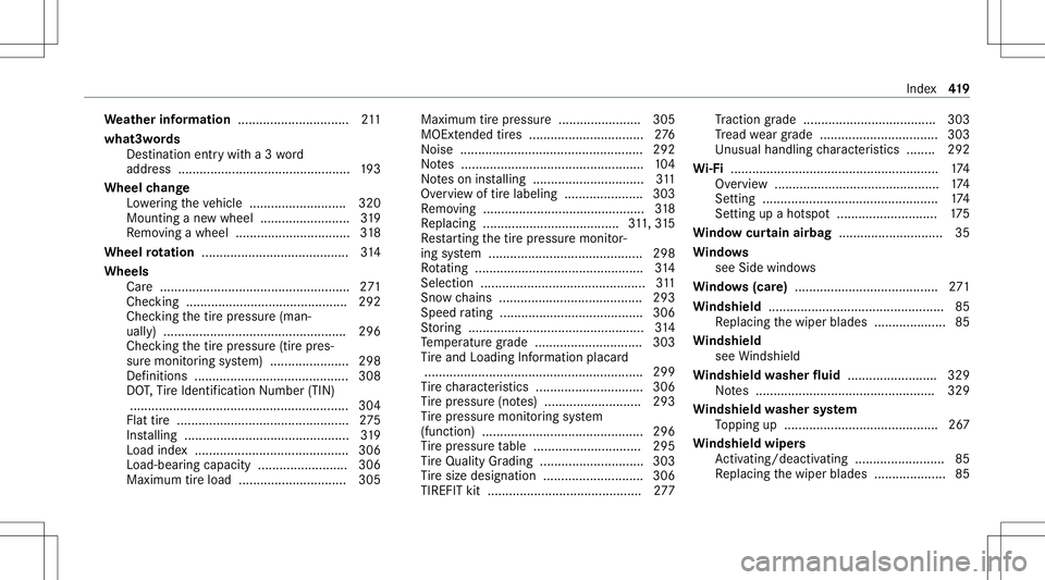 MERCEDES-BENZ GT COUPE 2021 AMG Owners Manual We
ather information ...............................211
wha t3wo rds
Des tinationentr ywi th a3 wo rd
addr ess ................................................ 193
Wheel chang e
Lo we ring theve hicle MERCEDES-BENZ GT COUPE 2021 AMG Owners Manual We
ather information ...............................211
wha t3wo rds
Des tinationentr ywi th a3 wo rd
addr ess ................................................ 193
Wheel chang e
Lo we ring theve hicle
