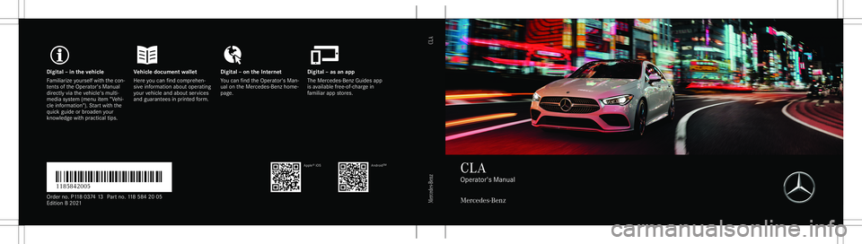 MERCEDES-BENZ CLA COUPE 2021  Owners Manual 