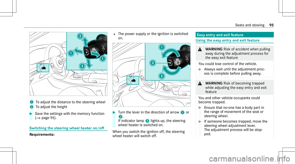 MERCEDES-BENZ S-CLASS COUPE 2021 Owners Manual 1
Toadjus tth edis tance tothesteer ing wheel
2 Toadjus tth eheight #
Save these ttings withth ememor yfunc tion
(/ page96). Switc
hingthest eer ing wheel heateron/of f Re
quirement s: R
The powe rsup MERCEDES-BENZ S-CLASS COUPE 2021 Owners Manual 1
Toadjus tth edis tance tothesteer ing wheel
2 Toadjus tth eheight #
Save these ttings withth ememor yfunc tion
(/ page96). Switc
hingthest eer ing wheel heateron/of f Re
quirement s: R
The powe rsup