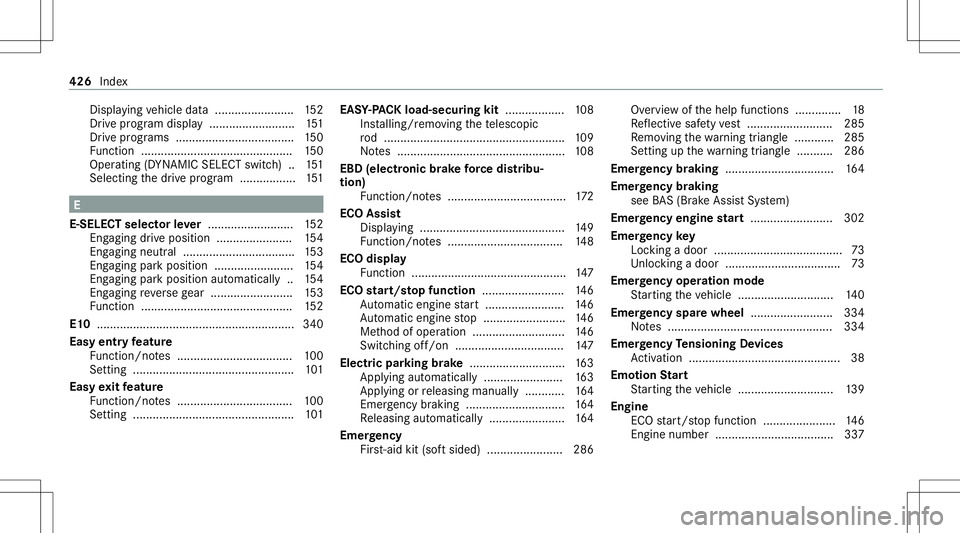 MERCEDES-BENZ GT 4-DOOR COUPE 2021  AMG Owners Manual Dis
play ing vehicle data.................. ...... 152
Dr ive pr ogr am disp lay ............ ............ ..151
Dr ive pr ogr ams............ ........................ 150
Fu nctio n<00110011001100110