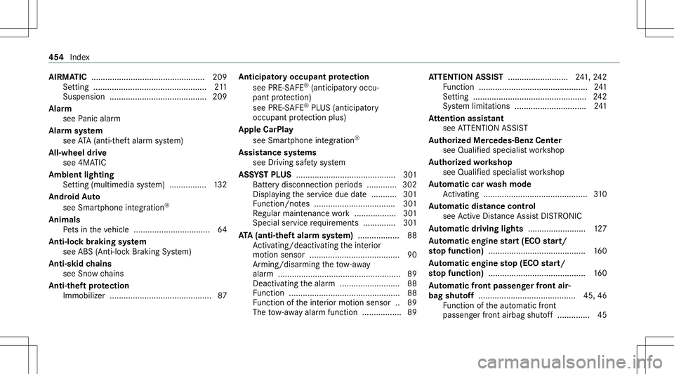 MERCEDES-BENZ GLE SUV 2021 Owners Manual AIRM
ATIC .................................................2 09
Se tting ................................................. 211
Sus pens ion <00110011001100110011001100110011001100110011001100110011001 MERCEDES-BENZ GLE SUV 2021 Owners Manual AIRM
ATIC .................................................2 09
Se tting ................................................. 211
Sus pens ion <00110011001100110011001100110011001100110011001100110011001