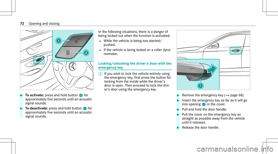 MERCEDES-BENZ GLC COUPE 2021 Manual PDF #
Toactiv ate: press and hold button2 for
appr oximat elyfive seconds untilanacous tic
signal sounds. #
Todeac tivate: press and holdbu tton 1 for
appr oximat elyfive seconds untilanacous tic
signal s MERCEDES-BENZ GLC COUPE 2021 Manual PDF #
Toactiv ate: press and hold button2 for
appr oximat elyfive seconds untilanacous tic
signal sounds. #
Todeac tivate: press and holdbu tton 1 for
appr oximat elyfive seconds untilanacous tic
signal s