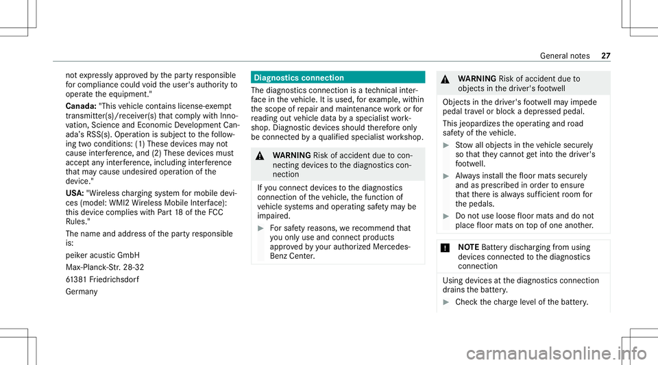 MERCEDES-BENZ GLC SUV 2021 Owners Guide no
tex pressl yappr ovedby thepar tyresponsible
fo rcom pliance could void theuser's author ityto
oper ateth eeq uipment. "
Canada :"This vehicle contains license-e xemp t
tr ans mitter( s MERCEDES-BENZ GLC SUV 2021 Owners Guide no
tex pressl yappr ovedby thepar tyresponsible
fo rcom pliance could void theuser's author ityto
oper ateth eeq uipment. "
Canada :"This vehicle contains license-e xemp t
tr ans mitter( s