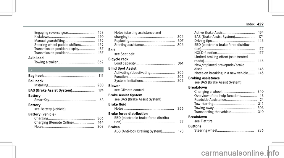 MERCEDES-BENZ GLC SUV 2021  Owners Manual Eng
aging reve rsege ar. .......................... 158
Kic kdo wn..... ..........................................160
Manual gearshif ting.<001100110011001100110011001100110011001100110011001100110011