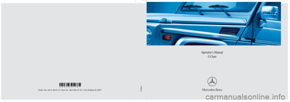 MERCEDES-BENZ G55AMG 2007 W463 Owners Manual 