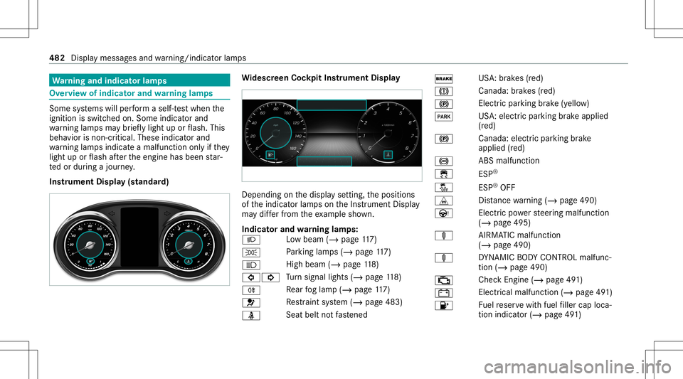 MERCEDES-BENZ C-CLASS COUPE 2020 Manual Online Wa
rning and indicat orlam ps Ov
ervie wof indicat orand warning lam ps Som
esy stems willperform aself -tes twhen the
ignit ionisswitc hedon.Som eindic ator and
wa rning lam psma ybr ief lylight upor MERCEDES-BENZ C-CLASS COUPE 2020 Manual Online Wa
rning and indicat orlam ps Ov
ervie wof indicat orand warning lam ps Som
esy stems willperform aself -tes twhen the
ignit ionisswitc hedon.Som eindic ator and
wa rning lam psma ybr ief lylight upor
