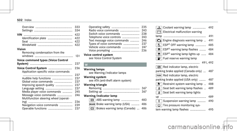 MERCEDES-BENZ C-CLASS COUPE 2020 Owners Manual Ov
ervie w ............................................. 333
Se ttings .......................................... ..... 334
VIN ............................................................ 422
Identif MERCEDES-BENZ C-CLASS COUPE 2020 Owners Manual Ov
ervie w ............................................. 333
Se ttings .......................................... ..... 334
VIN ............................................................ 422
Identif