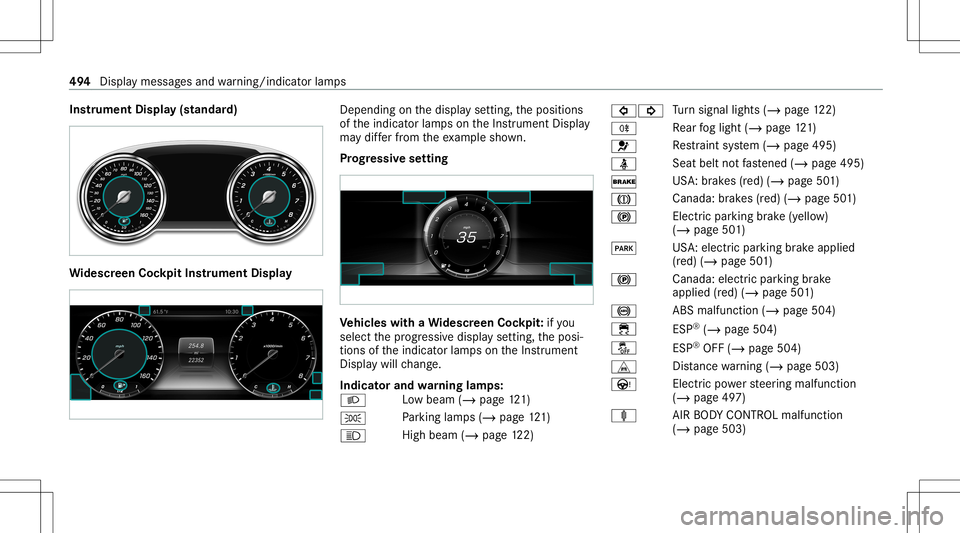 MERCEDES-BENZ E-CLASS COUPE 2020 Owners Manual Ins
trum ent Disp lay(s tand ard) Wi
des cree nCo ckpit Instru men tDi spl ay Dep
endingonthedispla yse tting, theposition s
of theindicat orlam pson theIns trument Display
ma ydif ferfr om theex am p MERCEDES-BENZ E-CLASS COUPE 2020 Owners Manual Ins
trum ent Disp lay(s tand ard) Wi
des cree nCo ckpit Instru men tDi spl ay Dep
endingonthedispla yse tting, theposition s
of theindicat orlam pson theIns trument Display
ma ydif ferfr om theex am p