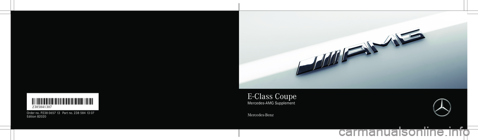 MERCEDES-BENZ E-CLASS COUPE 2020  AMG Owners Manual 