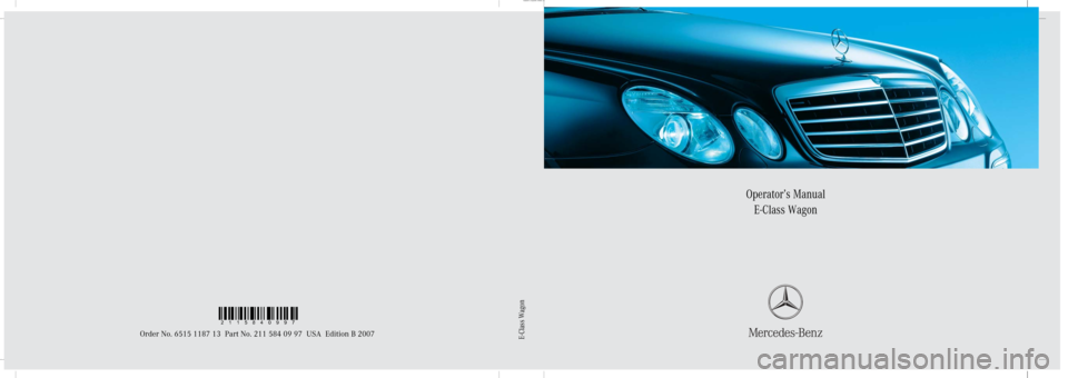 MERCEDES-BENZ E350 4MATIC WAGON 2007 S211 Owners Manual 