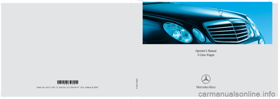 MERCEDES-BENZ E350 4MATIC WAGON 2007 S211 Owners Manual 