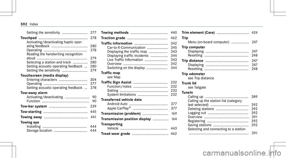 MERCEDES-BENZ GLB SUV 2020 Owners Manual Se
tting thesensit ivity.......................... 277
To uc hpad ..................................................278
Ac tivati ng/d eactiv ating haptic oper‐
atin gfe edbac k..................... MERCEDES-BENZ GLB SUV 2020 Owners Manual Se
tting thesensit ivity.......................... 277
To uc hpad ..................................................278
Ac tivati ng/d eactiv ating haptic oper‐
atin gfe edbac k.....................