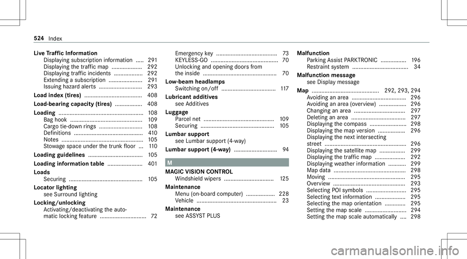 MERCEDES-BENZ E-CLASS CABRIOLET 2020 Owners Manual Liv
eTr af fic Inf orma tion
Dis playing subsc ript ion informatio n.....2 91
Dis play ing thetra ffic map ...................2 92
Displ aying traffic inci dents <0011001100110011001100110011001100110 MERCEDES-BENZ E-CLASS CABRIOLET 2020 Owners Manual Liv
eTr af fic Inf orma tion
Dis playing subsc ript ion informatio n.....2 91
Dis play ing thetra ffic map ...................2 92
Displ aying traffic inci dents <0011001100110011001100110011001100110