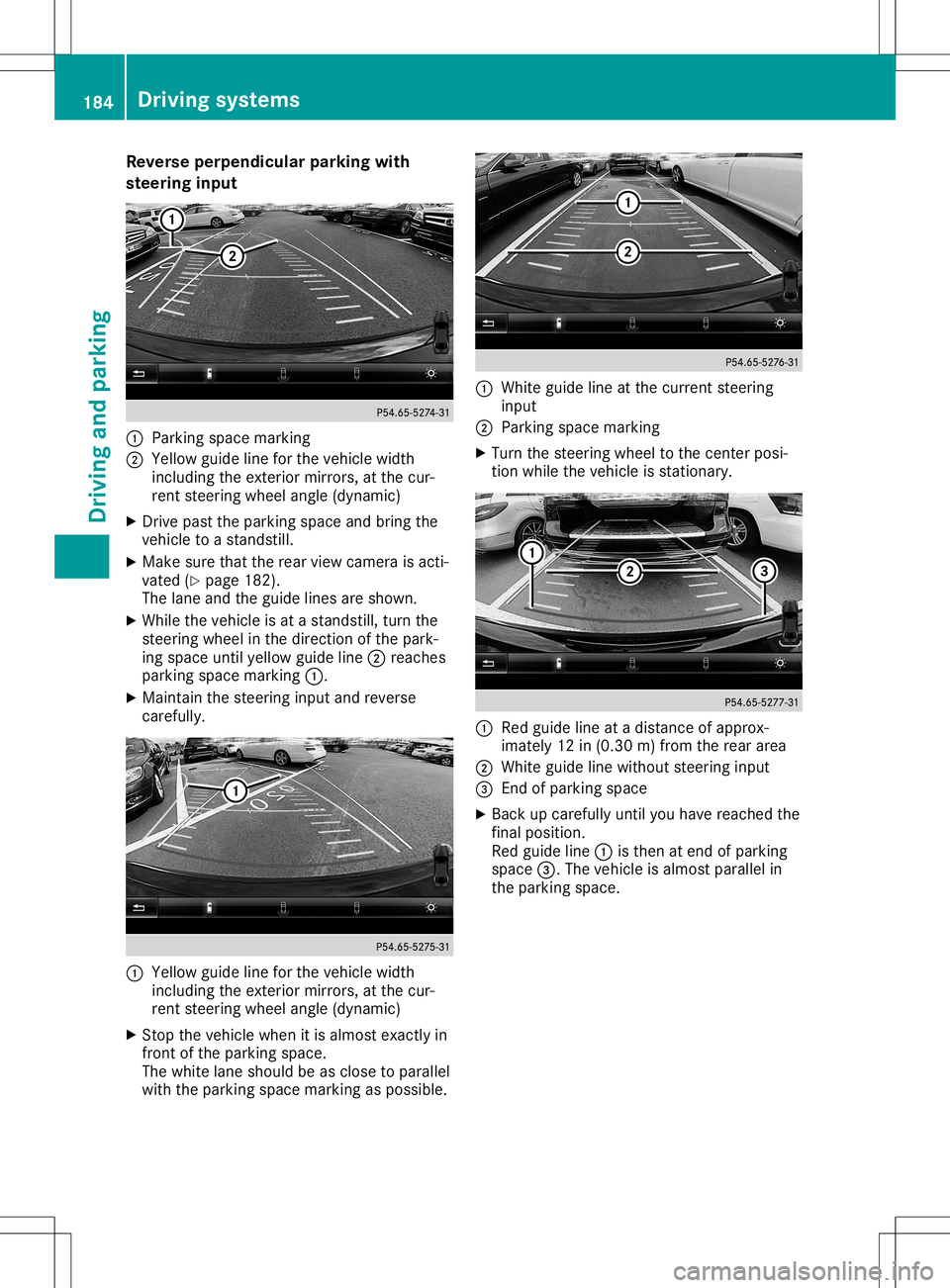MERCEDES-BENZ SL ROADSTER 2020 Owners Manual Reve
rseperpe ndicularparkin gwi th
ste ering input 0043
Parking spacemar king
0044 Yellow guide line for the vehi clewidth
incl uding the exteri ormirr ors, atthe cur-
rent steering wheelang le(dyna MERCEDES-BENZ SL ROADSTER 2020 Owners Manual Reve
rseperpe ndicularparkin gwi th
ste ering input 0043
Parking spacemar king
0044 Yellow guide line for the vehi clewidth
incl uding the exteri ormirr ors, atthe cur-
rent steering wheelang le(dyna
