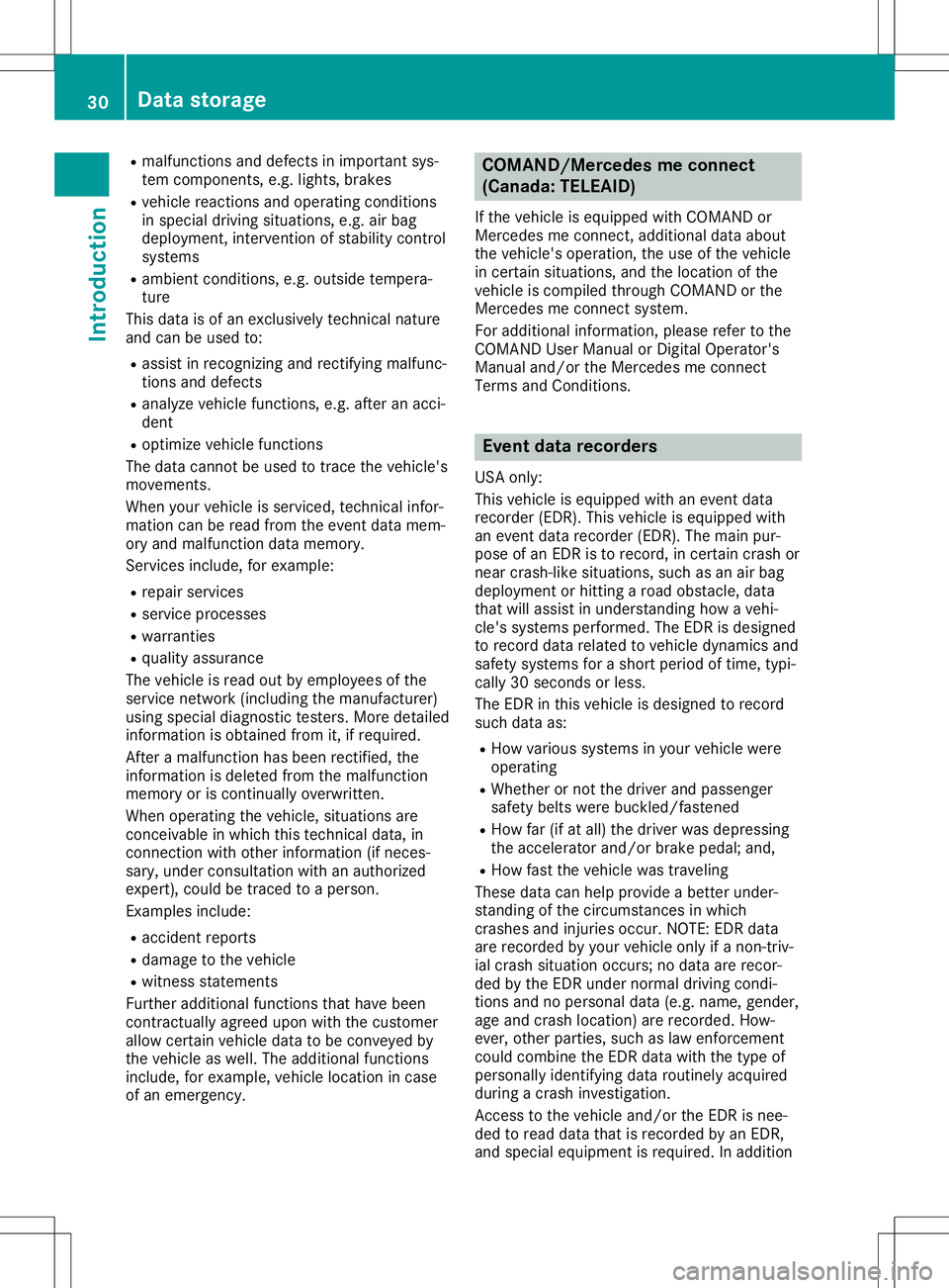 MERCEDES-BENZ SL ROADSTER 2020 Owners Guide R
malfu nctions anddefects inimporta ntsys-
tem components, e.g.lights,brakes
R vehicl ereactions andopera tingconditions
in specia ldrivi ngsitua tions, e.g.airbag
depl oyme nt,intervention ofstabi l MERCEDES-BENZ SL ROADSTER 2020 Owners Guide R
malfu nctions anddefects inimporta ntsys-
tem components, e.g.lights,brakes
R vehicl ereactions andopera tingconditions
in specia ldrivi ngsitua tions, e.g.airbag
depl oyme nt,intervention ofstabi l
