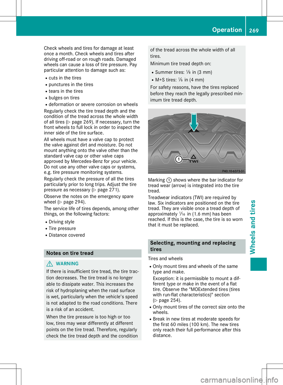 MERCEDES-BENZ SLC ROADSTER 2020  Owners Manual Chec
kwheel sand tires for damag eatleast
on ce am onth.C hec kwheel sand tires after
driv ingoff-road oron roug hroad s.Dam aged
wheel scan caus ealossoftirep ressur e.Pay
part icular attentio nt od 