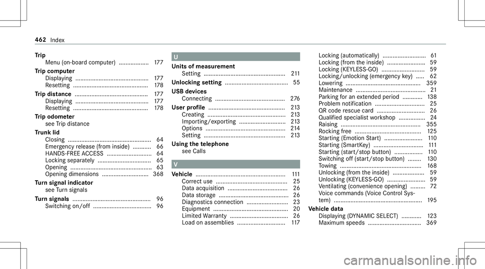 MERCEDES-BENZ GT R ROADSTER 2020 Owners Manual Tr
ip
Menu (on-boar dcom puter) .................. 177
Tr ip com puter
Displa ying............................................ 177
Re settin g............ ................................. 178
Tr ip d MERCEDES-BENZ GT R ROADSTER 2020 Owners Manual Tr
ip
Menu (on-boar dcom puter) .................. 177
Tr ip com puter
Displa ying............................................ 177
Re settin g............ ................................. 178
Tr ip d