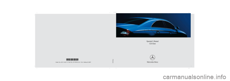 MERCEDES-BENZ CLS63AMG 2007 W219 Owners Manual 