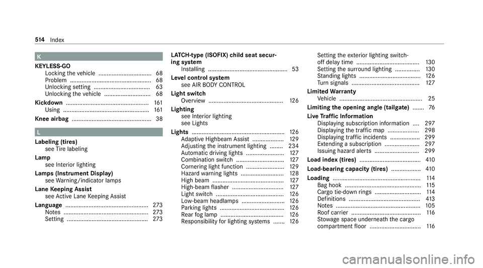 MERCEDES-BENZ E-CLASS WAGON 2019 Owners Manual K
KEYLESS- GO
Loc kingth eve hicle ........................ ........ 68
Pr oblem .................................................6 8
Un loc kin gse tting .................................. 63
Un loc MERCEDES-BENZ E-CLASS WAGON 2019 Owners Manual K
KEYLESS- GO
Loc kingth eve hicle ........................ ........ 68
Pr oblem .................................................6 8
Un loc kin gse tting .................................. 63
Un loc