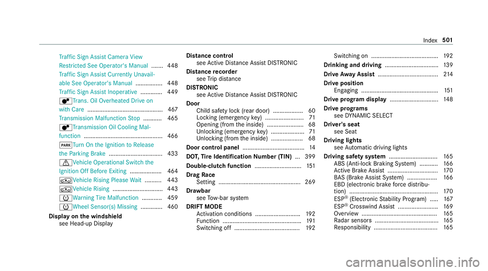 MERCEDES-BENZ AMG GT 4-DOOR COUPE 2019 Owners Manual Tr
af fic Sign AssistCamer aVi ew
Re strict ed See Operator's Manua l...... .448
Tr af fic Sign AssistCur rently Unavail‐
able SeeOperat or'sMan ual................ 448
Tr af fic Sign Assist MERCEDES-BENZ AMG GT 4-DOOR COUPE 2019 Owners Manual Tr
af fic Sign AssistCamer aVi ew
Re strict ed See Operator's Manua l...... .448
Tr af fic Sign AssistCur rently Unavail‐
able SeeOperat or'sMan ual................ 448
Tr af fic Sign Assist