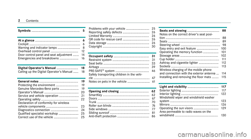 MERCEDES-BENZ E-CLASS COUPE 2019 AMG Owners Manual Symbols
........................................................ 5 At
agl ance ....................................................6
Coc kpit ....... ..................... ..................... ...... MERCEDES-BENZ E-CLASS COUPE 2019 AMG Owners Manual Symbols
........................................................ 5 At
agl ance ....................................................6
Coc kpit ....... ..................... ..................... ......