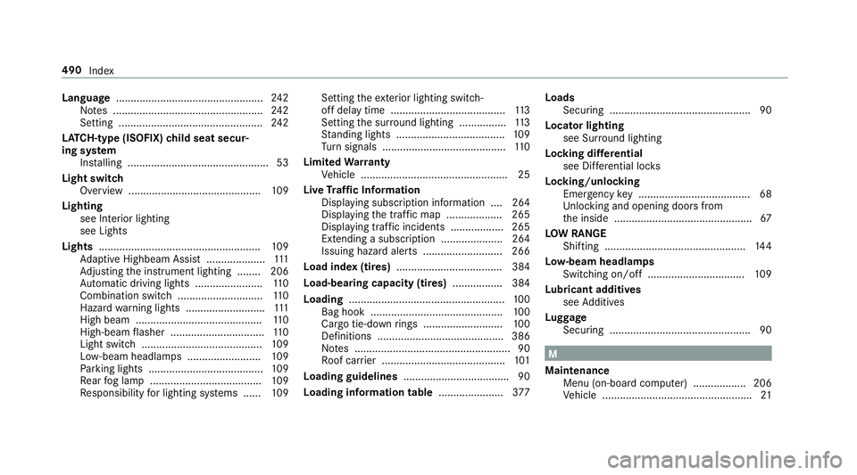 MERCEDES-BENZ G-CLASS 2019 Owners Manual Langu
age.................................................. 242
No tes .................. ................................. 242
Se tting <00110011001100110011001100110011001100110011001100110011001100 MERCEDES-BENZ G-CLASS 2019 Owners Manual Langu
age.................................................. 242
No tes .................. ................................. 242
Se tting <00110011001100110011001100110011001100110011001100110011001100