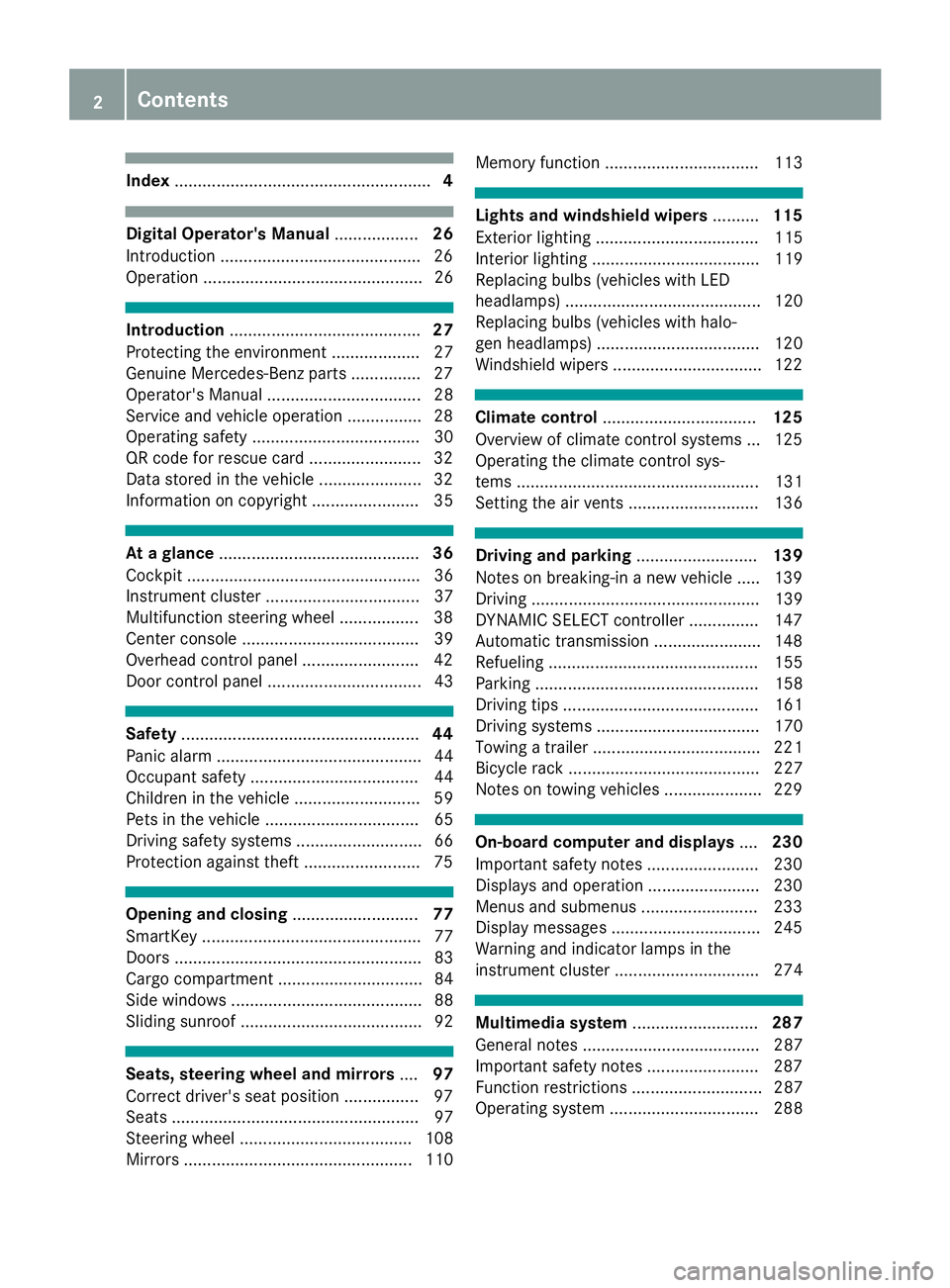 MERCEDES-BENZ GLS SUV 2019  Owners Manual Index
....................................................... 4Digital Operator's Manual
..................26
Introduction .......................................... .26
Operation ................