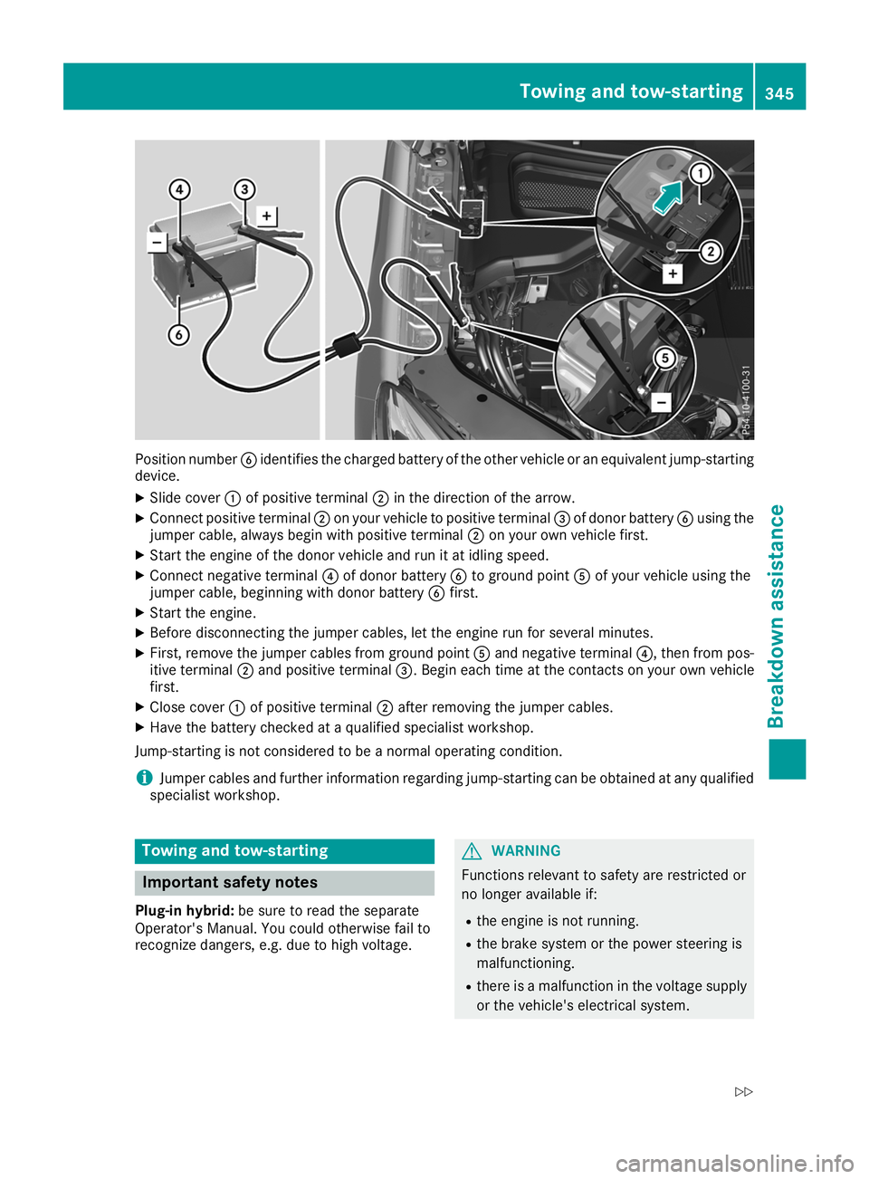 MERCEDES-BENZ GLE SUV 2019 Owners Manual Position number
0084identifies the charged battery of the other vehicle or an equivalent jump-starting
device.
X Slide cover 0043of positive terminal 0044in the direction of the arrow.
X Connect posit MERCEDES-BENZ GLE SUV 2019 Owners Manual Position number
0084identifies the charged battery of the other vehicle or an equivalent jump-starting
device.
X Slide cover 0043of positive terminal 0044in the direction of the arrow.
X Connect posit
