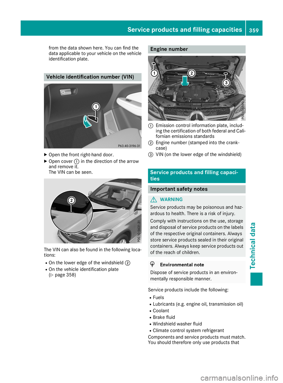 MERCEDES-BENZ GLE COUPE 2019 Owners Manual from the data shown here. You can find the
data applicable to your vehicle on the vehicle
identification plate. Vehicle identification number (VIN)
X
Open the front right-hand door.
X Open cover 0043i MERCEDES-BENZ GLE COUPE 2019 Owners Manual from the data shown here. You can find the
data applicable to your vehicle on the vehicle
identification plate. Vehicle identification number (VIN)
X
Open the front right-hand door.
X Open cover 0043i