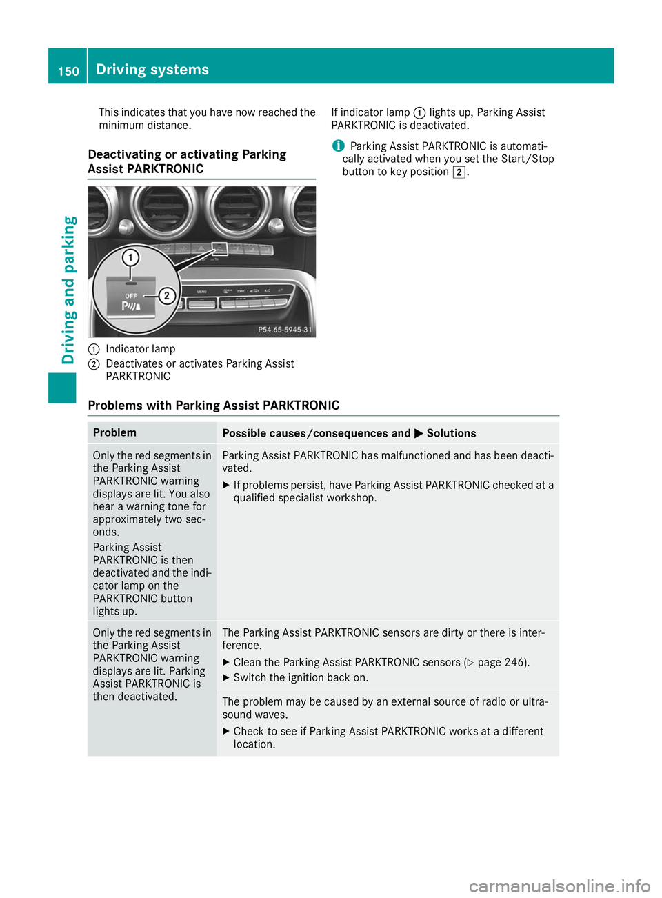 MERCEDES-BENZ AMG GT ROADSTER 2019 Owners Manual This indicates that you have now reached the
minimum distance.
Deactivating or activating Parking
Assist PARKTRONIC 0043
Indicator lamp
0044 Deactivates or activates Parking Assist
PARKTRONIC If indic MERCEDES-BENZ AMG GT ROADSTER 2019 Owners Manual This indicates that you have now reached the
minimum distance.
Deactivating or activating Parking
Assist PARKTRONIC 0043
Indicator lamp
0044 Deactivates or activates Parking Assist
PARKTRONIC If indic
