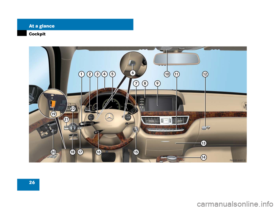 MERCEDES-BENZ S600 2008 W221 Owners Guide 26 At a glance
Cockpit 