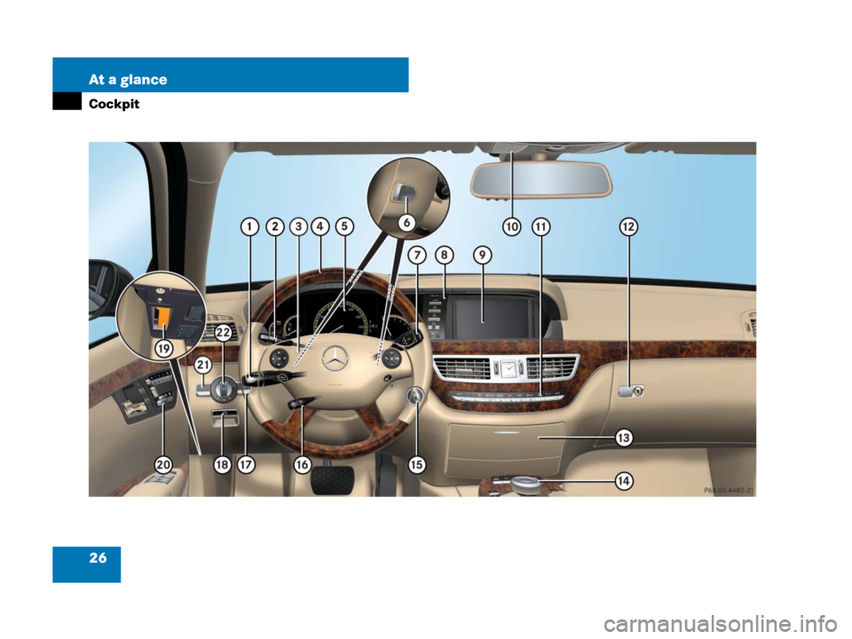 MERCEDES-BENZ S550 4MATIC 2008 W221 Owners Manual 26 At a glance
Cockpit 